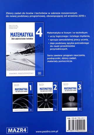 Nowe Matematyka zbiór zadań dla klasy 4 liceum i technikum zakres rozszerzony - Marcin Kurczab, Elżbieta Kurczab, Elżbieta Świda [KSIĄŻKA]