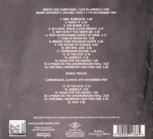 Simon And Garfunkel: America 1969 [CD]
