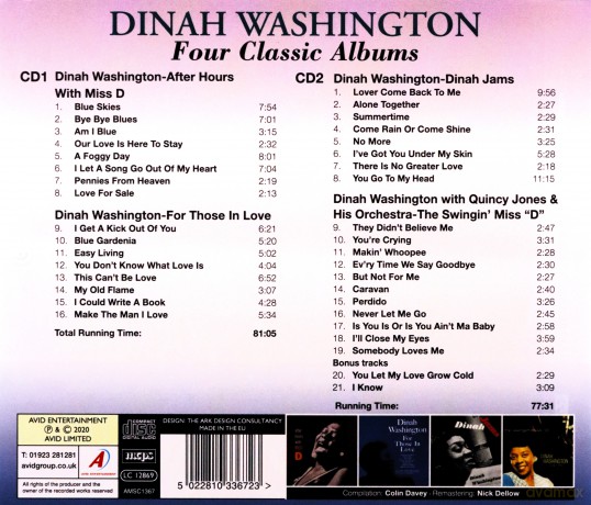 Dinah Washington: Four Classic Albums [2CD]