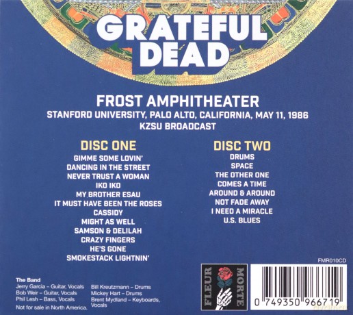 Grateful Dead: Frost Ampitheatre. Stanford University. Palo Alto. California. May 11. 1986. Kzsu Broadcast [2CD]