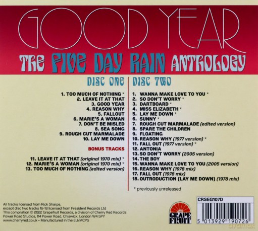 Five Day Rain: Good Year: The Five Day Rain Anthology [2CD]
