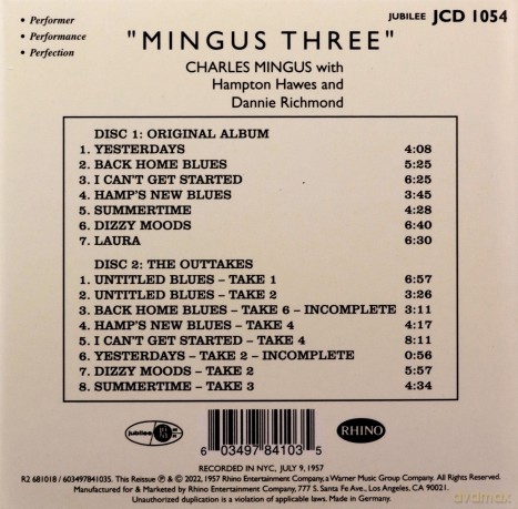 Charles Mingus: Mingus Three (Feat. Hampton Ha [2CD]