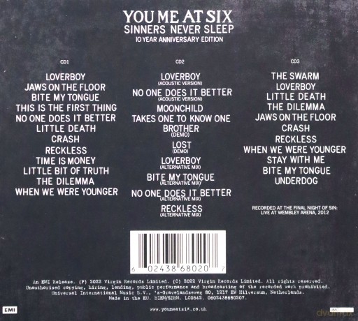 You Me At Six: Sinners Never Sleep (10th Anniversary) [3CD]