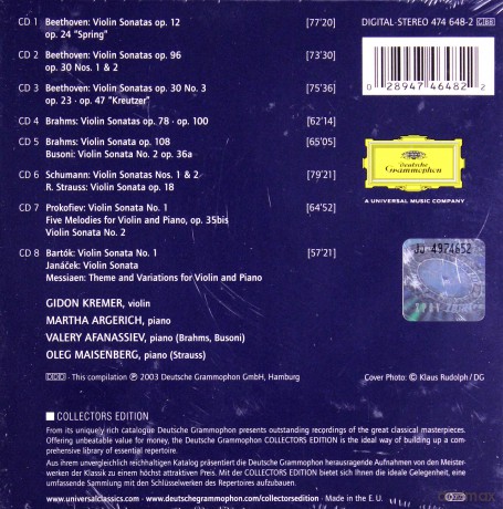 Argerich Kremer: Violin Sonatas [8CD]