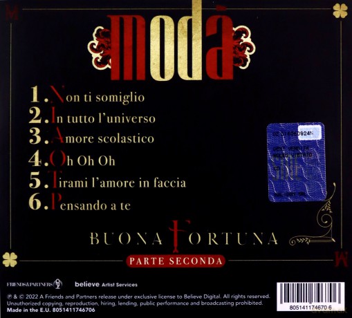Moda: Buona Fortuna Parte Seconda [CD]