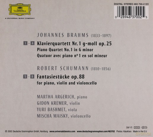 Argerich Maisky: Brahms Quartet For Piano [CD]