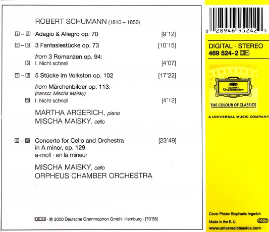 Argerich Maisky: Schumann: Cellokoncert [CD]