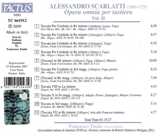 A. Scarlatti: Complete Keyboard Works 2 [CD]
