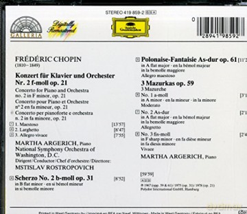Argerich Wnso Rostro: Chopin:Piano Konc. N. 2 [CD]