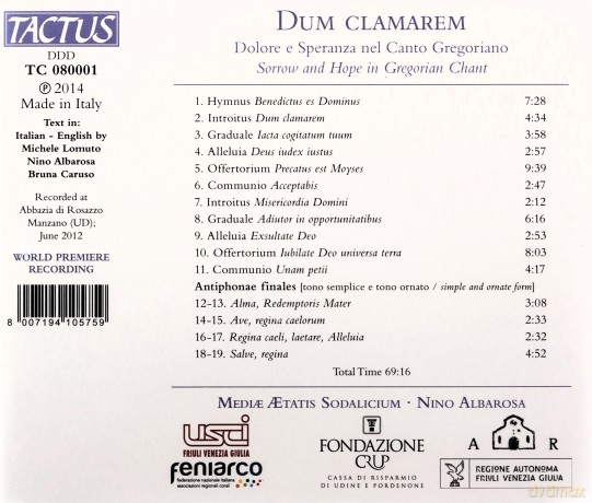 Mediae Aetatis Sodalicium: Dum Clamarem [CD]