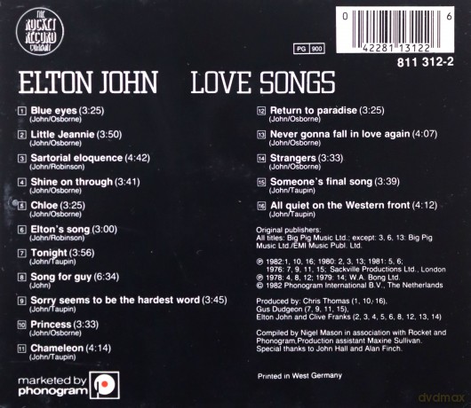 Elton John: Elton John Love Songs [CD]