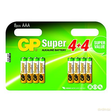 Gp 8x Super Alkaline Aaa Batterijen 1.5v: Gp Batteries Lr03 1.5 V Super Alkaline Multipacks Micro Aaa Battery [CD]