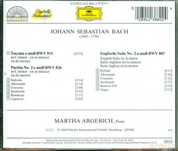 Argerich: Bach:Toccata C-Minor + [CD]