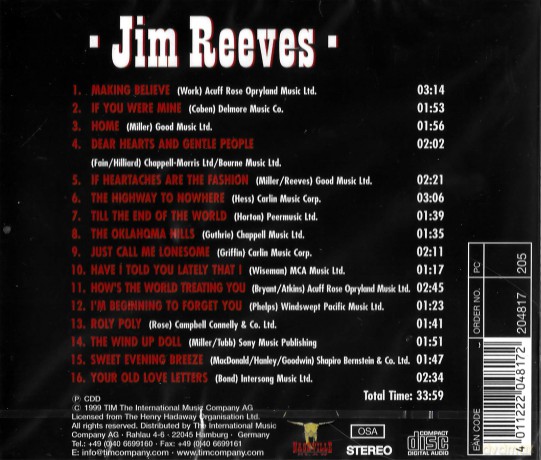 Jim Reeves: Making Believe [CD]