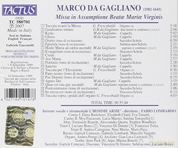 M. Da Gagliano: Missa in Assumptione Beat Mari Virginis [CD]