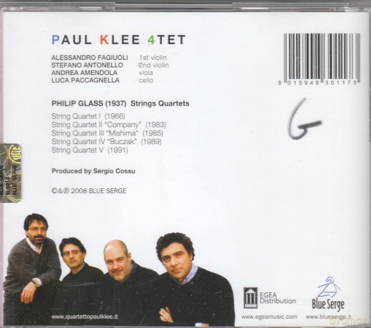 Paul Klee: Philip Glass Quartets [CD]