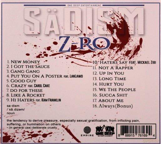 Z-Ro: Sadism [CD]