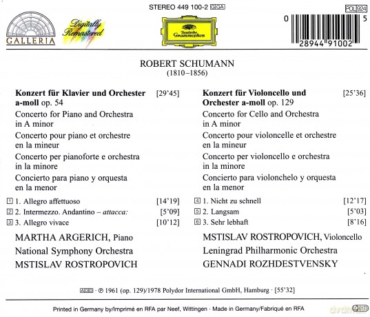 Martha Argerich: Schumann: Klavierkoncert [CD]