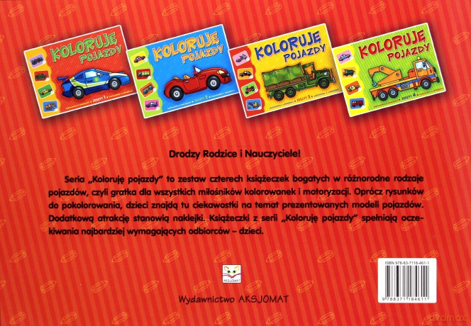 Koloruję pojazdy Zeszyt 1 - malowanka z naklejkami [KSIĄŻKA]