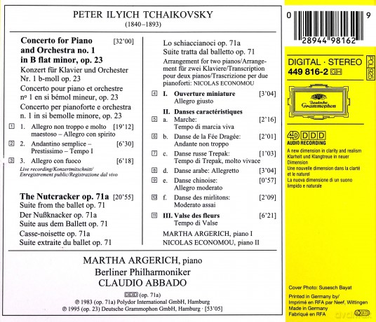 Martha Argerich: Tchaikovsky: Piano Concerto No. 1 [CD]