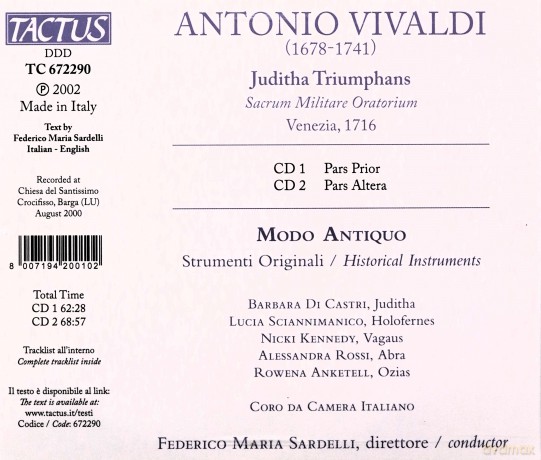 Antonio Vivaldi: Vivaldi: Juditha Triumphans [2CD]