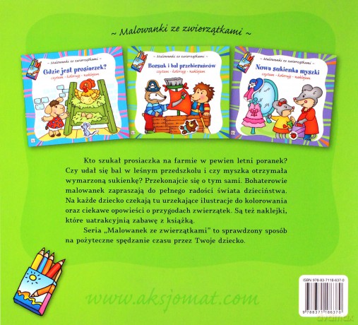 Malowanki ze zwierzątkami- Borsuk i bal przebierańców [KSIĄŻKA]