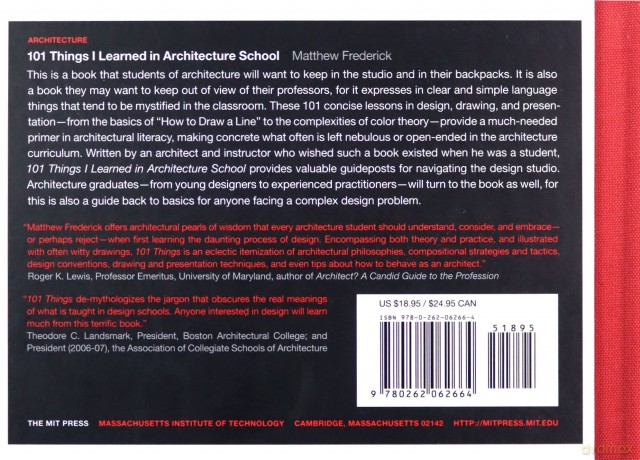 101 Things I Learned in Architecture School (The MIT Press) - Matthew Frederick [KSIĄŻKA]