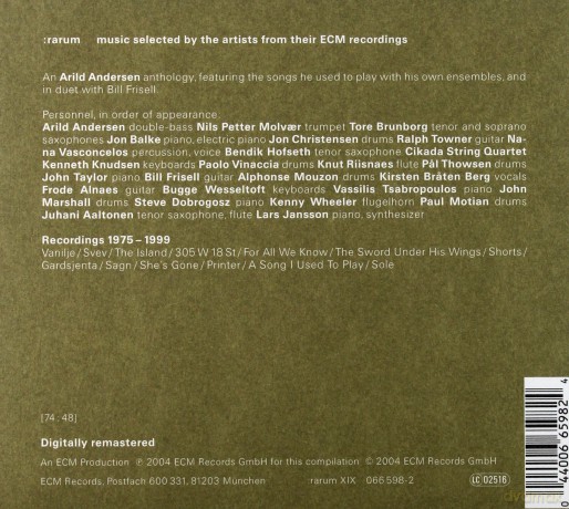 Arild Andersen: Rarum Elected Recordings [CD]