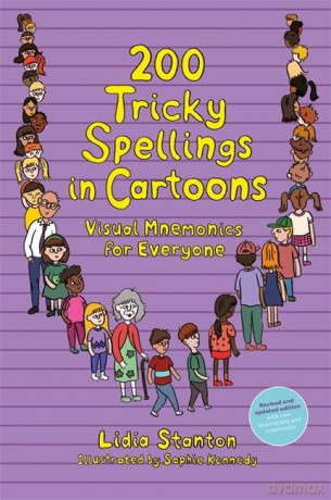 200 Tricky Spellings in Cartoons: Visual Mnemonics for Everyone - US edition - Lidia Stanton [KSIĄŻKA]