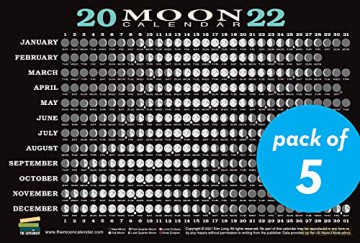 2022 Moon Calendar Card (5 Pack): Lunar Phases, Eclipses, and More! - Long [KSIĄŻKA]