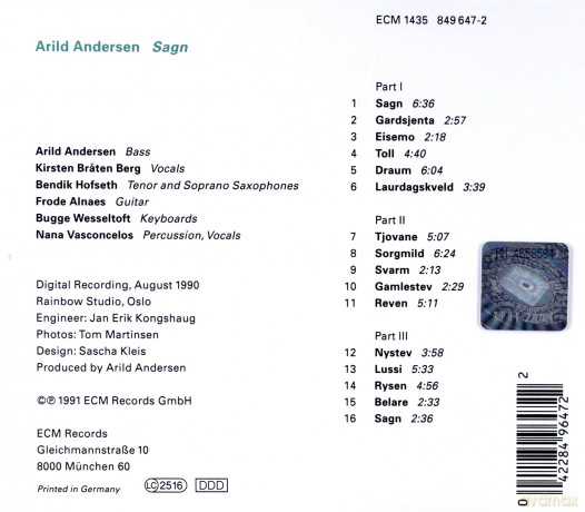 Arild Andersen: Sagn [CD]