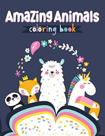 Amazing Animals Coloring Book (Happy Fox Books) Flip-Top Coloring Pad for Kids Ages 3-6, with Llamas, Pandas, Toucans, Unicorns, and Other Whimsical Designs in a Glittery Soft-Touch Cover - Clorophyl Editions [KSIĄŻKA]