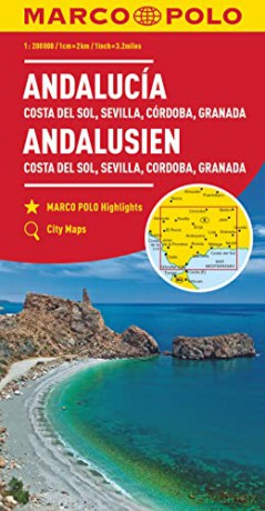 Andalusia, Costa Del Sol, Seville, Cordoba, Granada Marco Polo Map: Wegenkaart 1:200 000 - Marco Polo [KSIĄŻKA]
