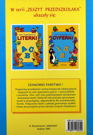 Literki - Zeszyt przedszkolaka [KSIĄŻKA]