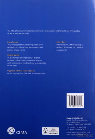 Ba2 Fundamentals Of Management Accounting - Exam Practice Kit - Kaplan [KSIĄŻKA]