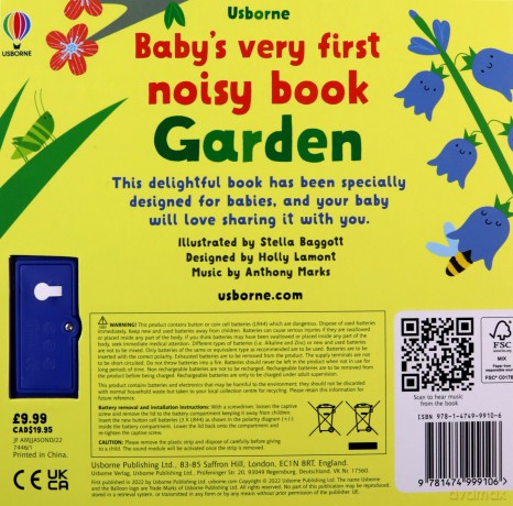 Baby's Very First Noisy Book Garden - Fiona Watt [KSIĄŻKA]