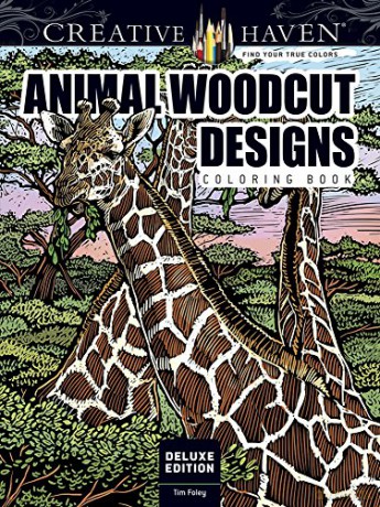 Creative Haven Deluxe Edition Animal Woodcut Designs Coloring Book: Striking Designs on a Dramatic Black Background - Tim Foley [KSIĄŻKA]