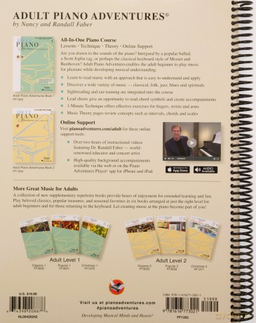 Faber Piano Adventures: Adult Piano Adventures All-in-One Lesson Book 1: Spiral Bound [KSIĄŻKA]