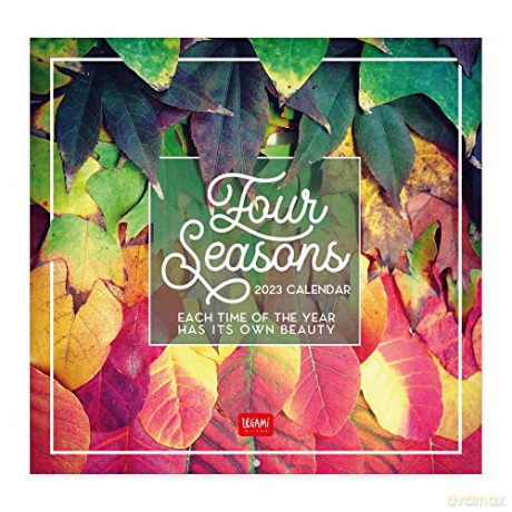 Legami - Wall Calendar, 30x29cm, 2023, Four Seasons, 12 Months and 1 Annual Planner, in 6 Languages, Grid with Zodiac Signs and International Holidays, Space for Notes, Week Number [KALENDARZ]