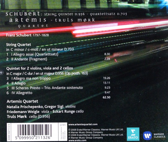 Artemis Quartet: String Quintet In C [CD]