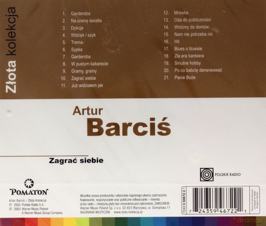 Artur Barciś: Złota Kolekcja - Portrety (Zagrać siebie) [CD]