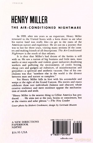 The Air-Conditioned Nightmare (New Directions Paperbook) - H Miller [KSIĄŻKA]