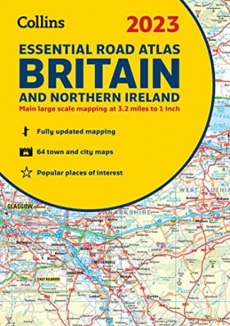 2023 Collins Essential Road Atlas Britain and Northern Ireland: A4 Spiral (Collins Road Atlas) - Collins Maps [KSIĄŻKA]