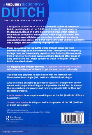 A Frequency Dictionary of Dutch: Core Vocabulary for Learners (Routledge Frequency Dictionaries) - Carole Tiberius [KSIĄŻKA]