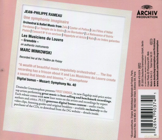 Marc Minkowski: Rameau:Symphonie Imaginaire (First Choice) [CD]