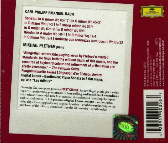 Mikhail Pletnev: Cpe Bach:Sonatas & Rondos [CD]