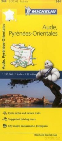 Aude, Pyrenees-Orientales - Michelin Local Map 344: Map (Michelin Local Maps, 344) - Michelin [KSIĄŻKA]