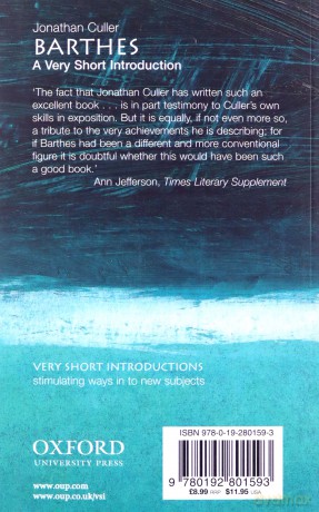 Barthes: A Very Short Introduction: 56 (Very Short Introductions) - Jonathan Culler [KSIĄŻKA]