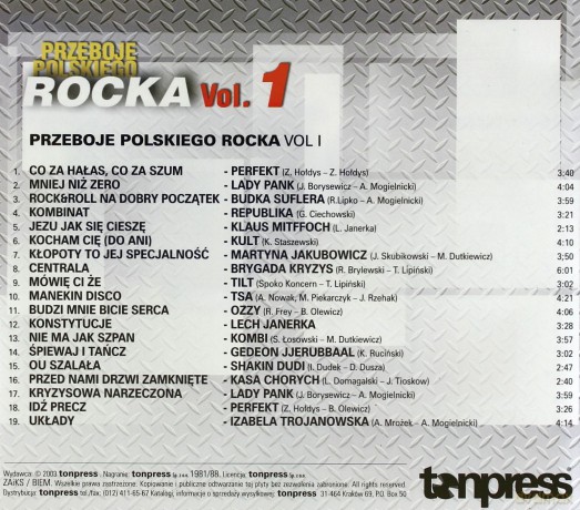 Przeboje Polskiego Rocka vol. 1 [CD]