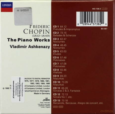 Ashkenazy: Chopin - Piano Works [13CD]